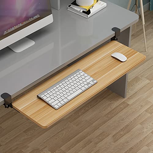 SBJKLYRN Tastaturfach， Klemmbar/Ergonomisch, for Home Office School Gamer Desk Extender Handgelenkauflage Computer Armstütze Halterung(A Walnut,75x25cm(30x10Inch)) von SBJKLYRN