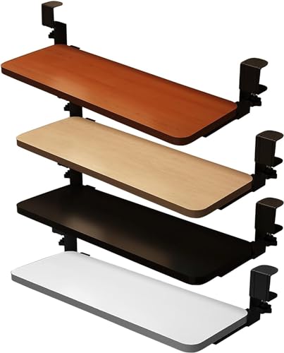 Tastaturfach， Ausziehbare Tastaturschubladenplattform unter dem Schreibtisch, ergonomische Schreibtischverlängerung, verschiebbare Tastaturablage mit verstellbarer C-Klemme(Black,75*24cm( 30*9.5in)) von SBJKLYRN