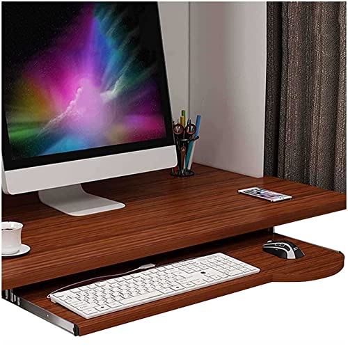 Tastaturfach， Mit höhenverstellbarer Unterstützung, Tastaturschublade aus Holz unter dem Schreibtisch, Erweiterung for Büroschreibtisch, Ablage for Tastatur und Maushalter(Sleeve Wood,70*26cm) von SBJKLYRN