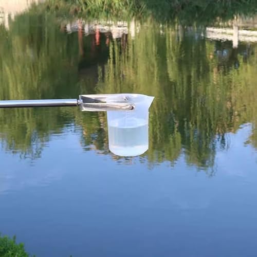 Teleskopischer Wasserprobennehmer， Edelstahl Teleskop Wasser Probenehmer Becher Probenehmer Schöpfkelle Schwimmbad Reinigung Kit Pool Skimmer(500ml,0.86m 2m/2.8ft 6.6ft) von SBJKLYRN