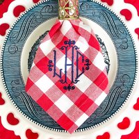 Monogrammed Büffel Karierte/Gingham Abendessen Servietten Monogrammed Büffel Karierte/Gingham Abendessen Servietten von SBMonograms