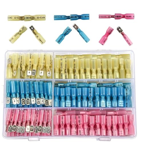 Kabelschuhe Set,Rohrkabelschuhe Set 220PCS Schrumpf Crimp Terminals Kit Isolierte Butt Draht Stecker Elektrische Kabel Männlich Weiblich Docking Spade Terminal Kabelschuhe Set,Rohrkabelschuhe Set 220PCS Schrumpf Crimp Terminals Kit Isolierte Butt Draht Stecker Elektrische Kabel Männlich Weiblich Docking Spade Terminal von SBOJI