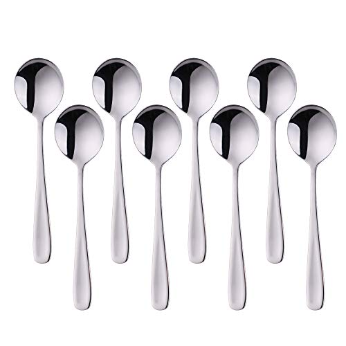 Do Buy Esslöffel Groß Müslilöffel Edelstahl Rostfrei 18/10 Silber Suppenlöffel 8-stück Menülöffel länge 17,5 cm Breit 4,5 cm Tafellöffel Suppentassenlöffel für Müsli Porridge Dessertlöffel Soup Spoons von SBOMHS
