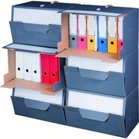 SBP - 20 x archivbox für ordner m. Klappd.,504x325x305mm, wiederverschließbar, anthrazit von SBP