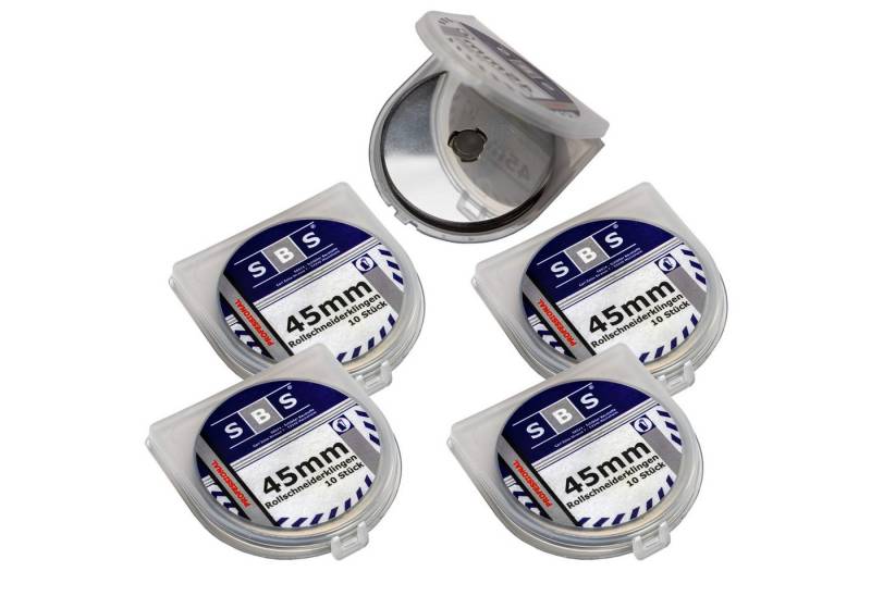 SBS Schlößer Baustoffe Cuttermesser 50 Rollschneiderklingen 45mm Rundklingen für Stoffschneider, (50-tlg), sehr scharfe Rundklinge 45mm von SBS Schlößer Baustoffe