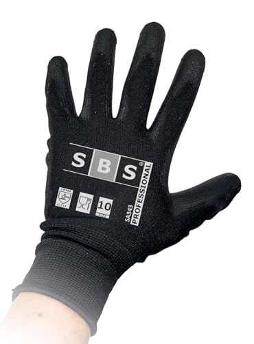 SBS Nylonhandschuhe | 12 Paar | Größe 10 Professional | Bauhandschuhe Arbeitshandschuhe Schutzhandschuhe Montagehandschuhe | EN 388 von SBS