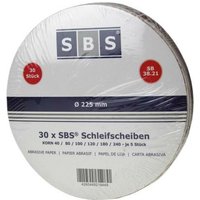 30 Klett Schleifscheiben 225 mm mix Sortiment Schleifpapier K40-240 von SBS