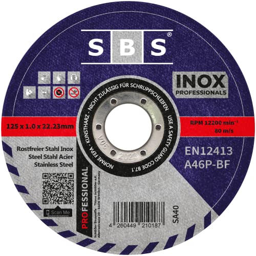 SBS Trennscheiben | 125 x 1,0mm | 50 Stück | INOX | Flexscheibe für Stahl/Edelstahl von SBS