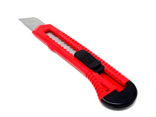 SBS Cuttermesser | für 18mm Abbrechklingen | 10 Stück | aus Plastik mit 1 Abbrechklinge Teppichmesser von SBS