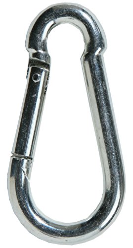 SBS Karabinerhaken 4 x 40mm | 20 Stück | Stahl verzinkt Silber | Karabiner DIN 5299 | Feuerwehrkarabiner von SBS