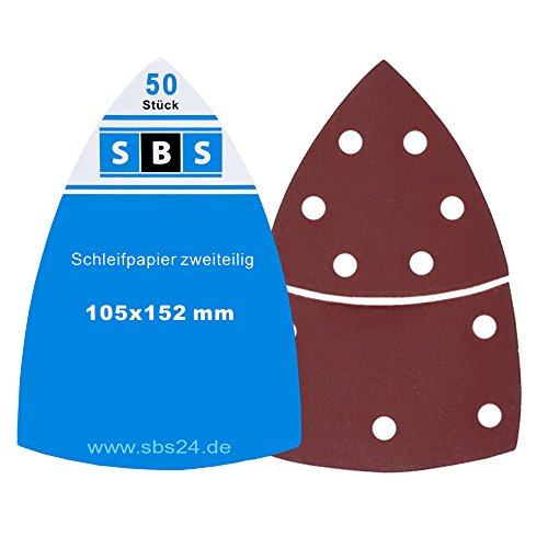 SBS Schleifblätter | 105 x 152mm | Korn 120 | 50 Stück | für Multischleifer Prio von SBS