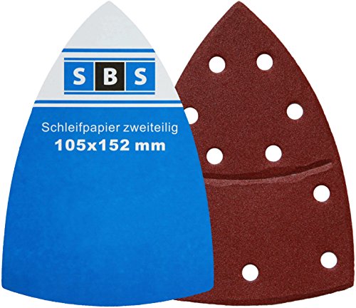 SBS Schleifblätter | 105 x 152mm | Korn 180 | für Multischleifer Prio | 50 Stück von SBS