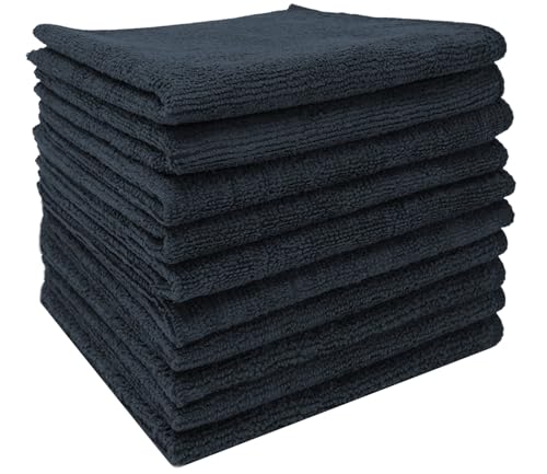 SBS Microfasertücher 10 Stück | 30 x 30 cm | anthrazit | waschbar | für Haushalt, Auto Motorrad etc. | Putztücher | Poliertücher | Haushaltstücher |Staubtuch von SBS