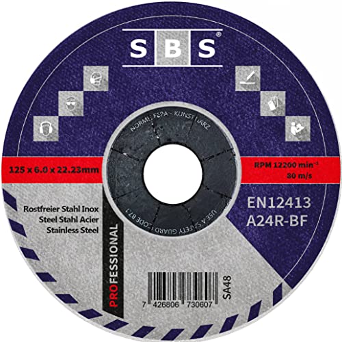 SBS Schruppscheiben | 5 Stück | Metall | INOX | ø125 x 6 mm | für Winkelschleifer von SBS