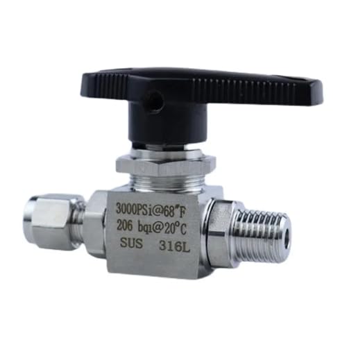 1/8" 1/4" Stecker auf 3 6 mm 1/8 1/4 Zoll Rohr AD Kompression Union Kugelhahn 316L Edelstahl(NPT1l4-1l4) von SBSSYVLMV