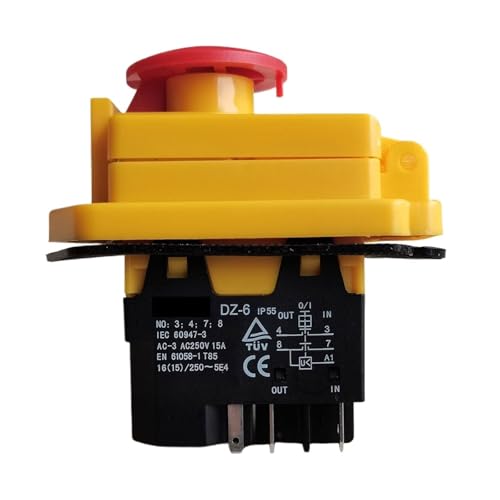 DZ-6 AC250V 15A 4Pins 5Pins Wasserdichter Not-Aus-Druckschalter 60947-3 EN 61058-1(5Pins) von SBSSYVLMV