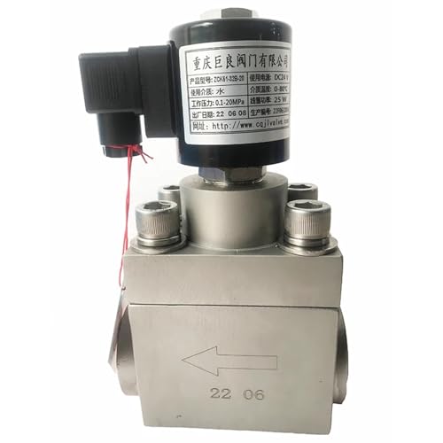 SBSSYVLMV 200bar 20MPa 2 Weg hochdruck Wasser Magnetventil 1.1/4 Zoll Öffnung 32mm SS304 DN32 Normalerweise Offen(NPT-DC48V) von SBSSYVLMV