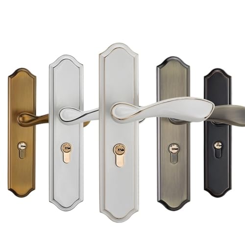 SBSSYVLMV Mode Stumm Zimmer Türschloss Zink-legierung Innen Türschloss Griffe Europäischen Stil Tor Schloss Möbel Hardware 1Pcs(IVORY WHITE(GOLD)-50MM) von SBSSYVLMV