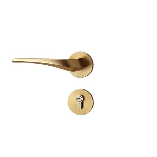SBSSYVLMV Space Aluminum Schwarze Aluminiumlegierung Split Massivholz Haustürschloss Silent Lock Aluminiumoxid Magnetisches Hardware-Schloss(Placer Gold Large 58 Magnetic) von SBSSYVLMV