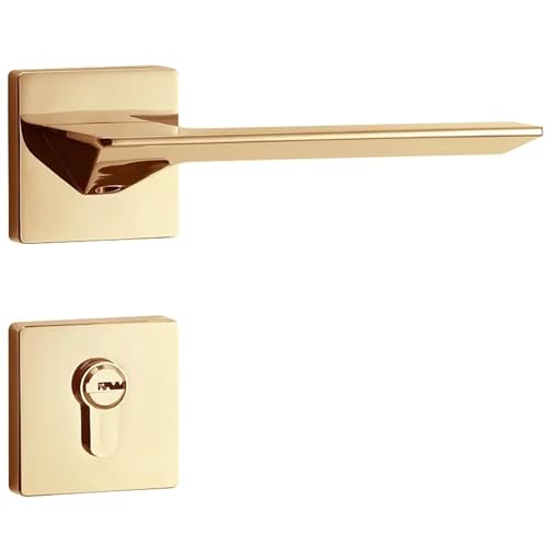 SBSSYVLMV Türschloss Innen Schlafzimmer Magnetisches Stilles Zimmertürschloss Nordisches Goldenes Split-Schloss Modernes Minimalistisches Massivholz-Türschloss 1St von SBSSYVLMV