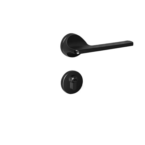 SBSSYVLMV Türschloss Innen Schlafzimmer Türschloss Schwarz Split Lock Zink-Legierung Griffschloss Minimalist Magnetisches Leises Türschloss(Yahei 7255 Magnetic 1) von SBSSYVLMV