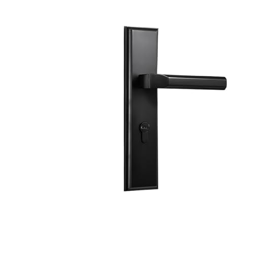 SBSSYVLMV Türschloss Innen Schwarz Schlafzimmer Holz Türschloss Engineering Stille Griff Hardware Lock Griff Mechanische Türschloss(C Yahei T671 33) von SBSSYVLMV