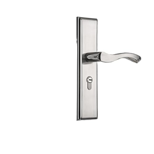 SBSSYVLMV Türschloss Innen Schwarz Schlafzimmer Holz Türschloss Engineering Stille Griff Hardware Lock Griff Mechanische Türschloss(H Stainless Steel -1) von SBSSYVLMV
