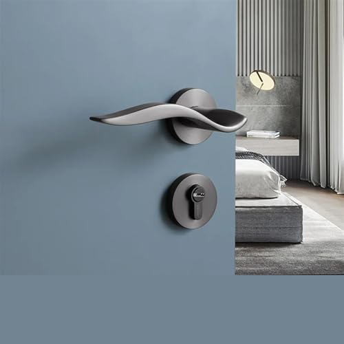 SBSSYVLMV Zinklegierung Innentürschloss Schlafzimmer Badezimmer Zimmer Holztür Silent Split Lock 1Pcs(Mute lock body) von SBSSYVLMV