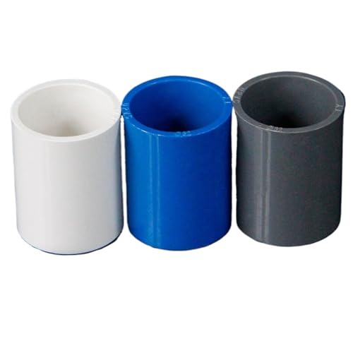 20 25 32 40 50 63 75 90 110 mm PVC-Wasserversorgungsrohrverschraubungen, gerade Anschlüsse mit gleichem Durchmesser, Muffenschweißverschraubungen, weiß, grau, blau (Color : White, Size : 32mm) von SBTRKT