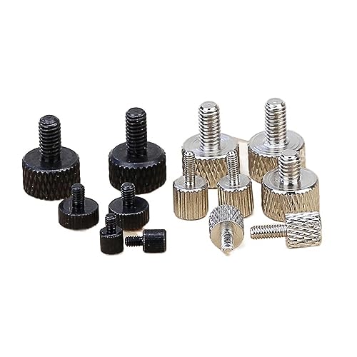 4 Stück Rändelschraube M1.6 M2 M2.5 M3 M4 M5 Karbonstahl Zylindrischer Flachkopf Handfest Einstellschraube for DIY/Objektiv/Bremssattel (Color : Black Straight, Size : M2x3-D4x4) von SBTRKT