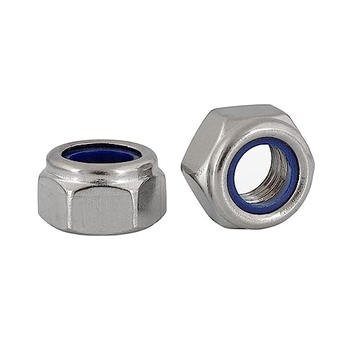 Selbstsichernde Mutter mit Linksgewinde, Edelstahl 304, umgekehrtes Gewinde, Sechskant, selbstsichernde Nylon-Kontermutter M4 M5 M6 M8 M10 M12 (Color : M10 1pcs) von SBTRKT