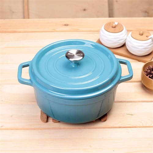 Keramik-Schmortopf Emaillierter Gusseisentopf for den Ofen, Mini-Auflaufform mit Deckel, runder, antihaftbeschichteter Eintopf for den Haushalt, langlebiger Topf for Kochen(Blue,26cm) von SBZIOJHDR