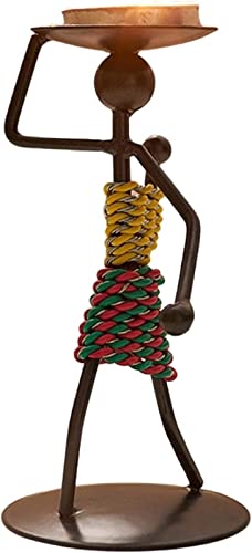 Kerzenhalter, Kerzenhalter, Kerzenhalter-Set, schmiedeeiserner Kerzenständer in Form eines kleinen Mädchens von SBZIOJHDR