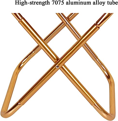 SBZIOJHDR Campinghocker, Camping, Kleine Campingstühle, tragbarer Mini-Klapphocker aus Aluminium, Faltbarer Tritthocker for Camping im Freien auf Reisen(Golden) von SBZIOJHDR