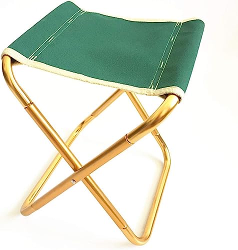 SBZIOJHDR Campinghocker, Camping, Kleine Campingstühle, tragbarer Mini-Klapphocker aus Aluminium, Faltbarer Tritthocker for Camping im Freien auf Reisen(Green) von SBZIOJHDR