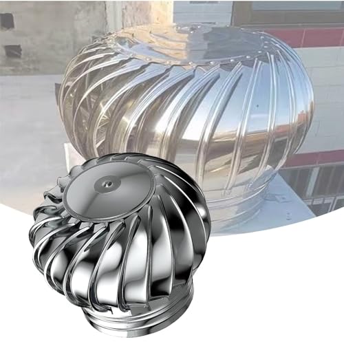 SBZIOJHDR Drehbarer Schornstein, Windturbinen fürs Dach, rotierender Gartendachventilator, Inrial-Turbinenentlüftung, DIY-Außenabsaugung(200mm/8inch) von SBZIOJHDR