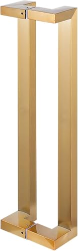 SBZIOJHDR tragbarer Ventilator, Quadratische Duschschiebeglas-Moderne Scheunentorgriffe aus Edelstahl for Innen- und Außentüren, Eingangstür(Yellow,Length80CM) von SBZIOJHDR