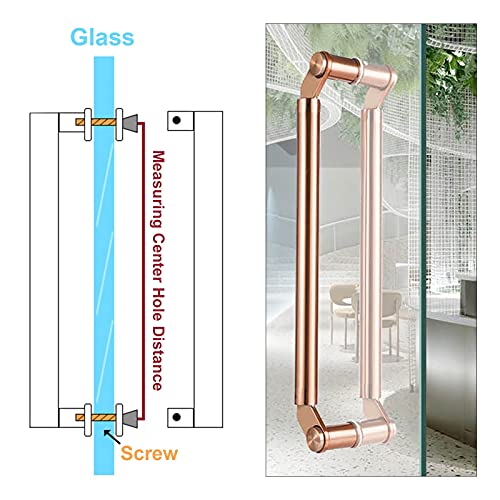 SBZIOJHDR tragbarer Ventilator, Schiebetürgriffe aus Glas for die Dusche im Barn-Stil mit Push-Pull-Funktion, runde Stangen aus Edelstahl for den modernen Eingang(Brass,Length120CM) von SBZIOJHDR