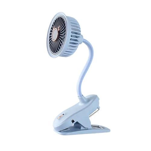 SBZIOJHDR tragbarer Ventilator, Tragbarer Mini-Handclip-Ventilator, wiederaufladbarer, leiser elektrischer Desktop-Ventilator, kleiner Kühlventilator for Studentenwohnheime(Blue) von SBZIOJHDR