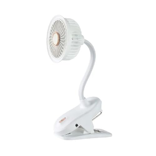 SBZIOJHDR tragbarer Ventilator, Tragbarer Mini-Handclip-Ventilator, wiederaufladbarer, leiser elektrischer Desktop-Ventilator, kleiner Kühlventilator for Studentenwohnheime(White) von SBZIOJHDR