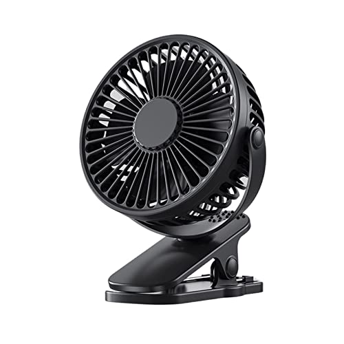 SBZIOJHDR tragbarer Ventilator, Tragbarer Mini-Handclip-Ventilator USB-aufladbarer leiser elektrischer Desktop-Ventilator Studentenwohnheim Kleine Kühlung Ventilador(Black) von SBZIOJHDR