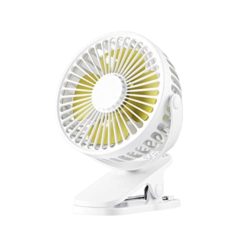 SBZIOJHDR tragbarer Ventilator, Tragbarer Mini-Handclip-Ventilator USB-aufladbarer leiser elektrischer Desktop-Ventilator Studentenwohnheim Kleine Kühlung Ventilador(White) von SBZIOJHDR