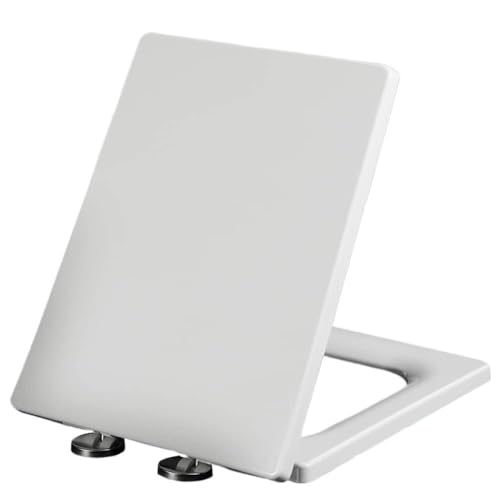 Toilettensitz, Antibakterieller Toilettendeckel, quadratischer Toilettensitz, mit rutschfesten Sitzpuffern, ~(41~48 * 36.5cm) von SBZIOJHDR