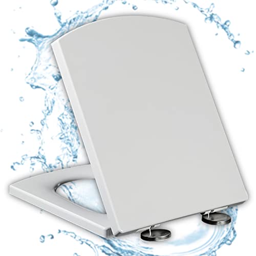 Toilettensitz, Langlebige Toilettensitze, Toilettendeckelbezug mit langsamer Schließung, kompatibel mit Standardtoiletten,-~(44~50 * 37cm) von SBZIOJHDR