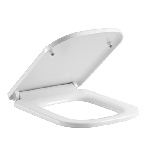 Toilettensitz, Quadratischer, stummgeschalteter Toilettensitzbezug und rechteckiger, schnell zu öffnender, einfach zu befestigender Toilettendeckel mit verstellbaren Scharnieren Toilettensitz, Quadratischer, stummgeschalteter Toilettensitzbezug und rechteckiger, schnell zu öffnender, einfach zu befestigender Toilettendeckel mit verstellbaren Scharnieren von SBZIOJHDR