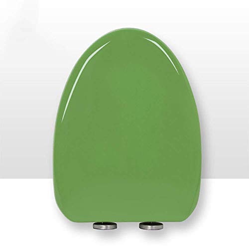Toilettensitz, Toilettensitz V-förmiger Toilettensitz mit verstellbarem Scharnier Stummschaltung Oben montierter, extrem widerstandsfähiger Toilettendeckel,(Grün) von SBZIOJHDR
