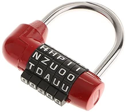 Ziffernwahl-Passwort-Vorhängeschlösser, 5 Buchstaben Passwort Vorhängeschloss Kombinationsschloss Gepäck Koffer Safe Schließfächer Kombination Vorhängeschlösser(Red) von SBZIOJHDR