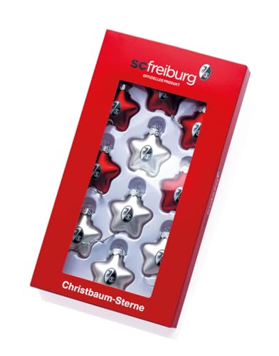 SC Freiburg Christbaum-Sterne Weihnachtsbaumkugeln Christbaumkugeln Weihnachtskugeln, Kugeln (rot weis) von SC Freiburg