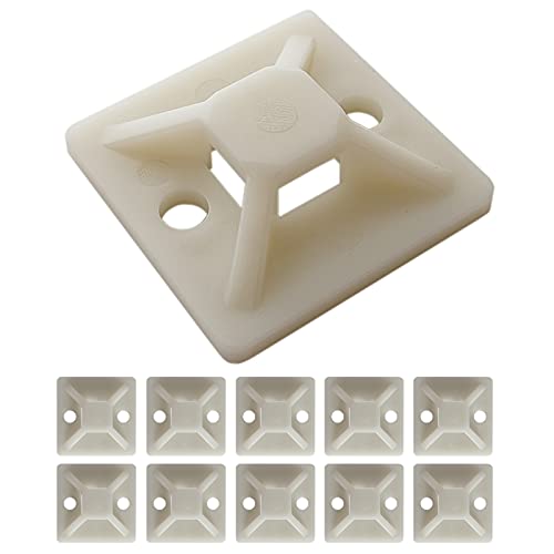 10x Kabelbinder-Befestigungssockel 20x20mm selbstklebend Klebesockel Kabelhalter von SC-HARDWARE