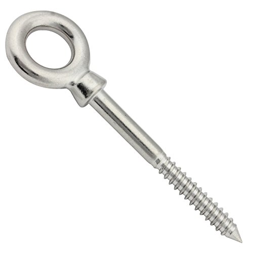 Augbolzen mit Holzgewinde - 6 x 100 mm - 10 Stück - Ringschraube/Augenbolzen - aus Edelstahl A4 V4A - SC8268 | SC-Normteile® von SC-Normteile